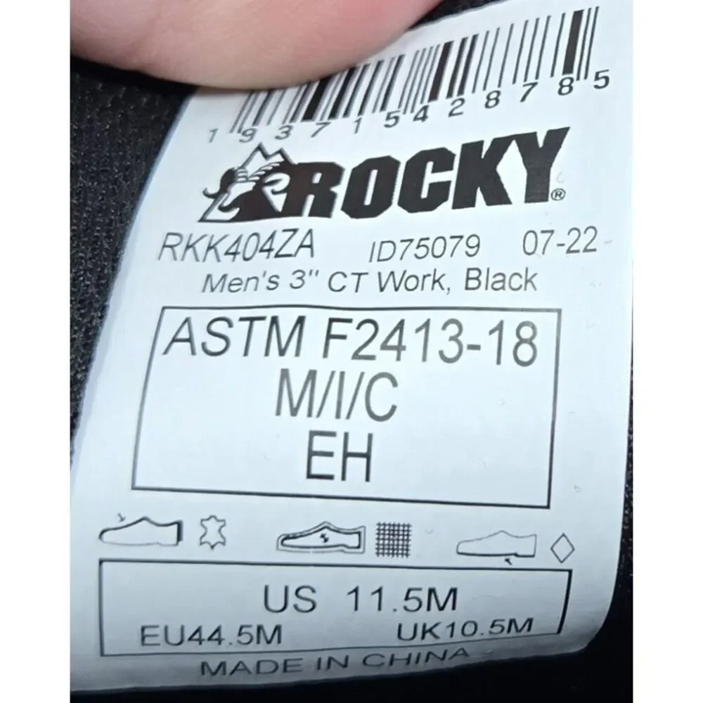 Rocky‎ Shoes Mens 11.5M Skate Low Nano Safety Composite Toe Work Black Sneakers